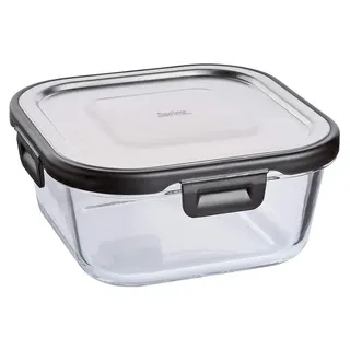 Spring Vorratsdose Lunchbox Fusion2+ quadratisch 15,5 x 15,5 cm, 800 ml, Glas, Edelstahl