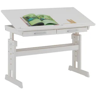 Idimex Kinderschreibtisch Olivia , Weiß , Holz , Kiefer , Mode , 109x130x55 cm , FSC Mix , Babymöbel & Kindermöbel, Kinderzimmer & Jugendzimmer, Kinderschreibtische