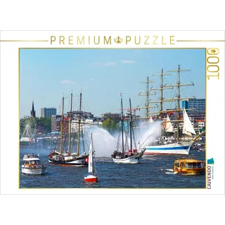 CALVENDO Puzzle Historische Segelschiffe im Hamburger Hafen während des 817. Hafengeburtstags 1000 Teile Puzzle quer | 1000 Teile Lege-Größe 64x48cm Foto-Puzzle für glückliche Stunden