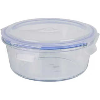 axentia Frischhaltedose aus Glas, klar/blau, ca. 950 ml, 5