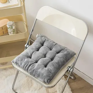 Xiyocadt Stuhlkissen 40x40、45x45, Verdicktes Sitzkissen FüR BüRostüHle, Rutschfestes Stuhlpolster Mit BäNdern. Bequem Und Warm, FüR Sofa, Esszimmer, Balkon. (45x45,Grau)