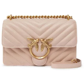 PINKO Umhängetasche Love One Mini DC Sheep Nappa Chevron S Cipria - Antique Gold