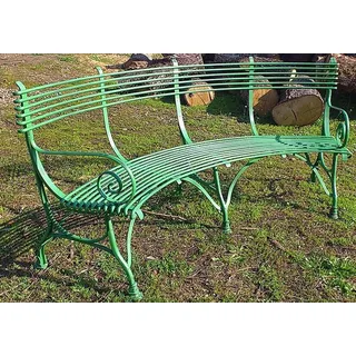 Casa Padrino Schmiedeeisen Gartenbank 1,9 x 0,48 x H. 0,9m - Vintage Nostalgie - Grün
