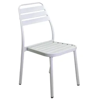 STAPELBARE GARTENSTUHL WEIß 49X58 CM H 88 CM AUS ALUMINIUM MOD. LAS VEGAS