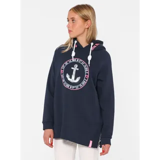 Zwillingsherz Hoodie »"Strandglück Paillette"«, Oversized mit Anker-Motiv und "Moin"- Schriftzug Zwillingsherz navy