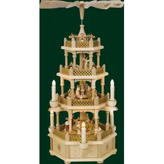 Erzgebirgische Volkskunst Richard Glässer GmbH Glässer Erzgebirge Pyramide Christi Geburt natur elektrisch H 59 cm