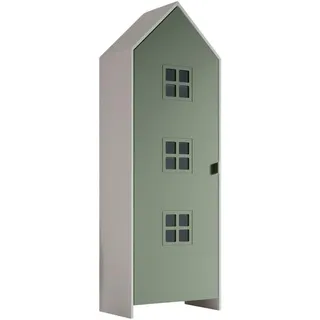 Vipack Kinderkleiderschrank Casami 57,6 x 171,3 x 37 cm Holz lackiert matt grün-weiß