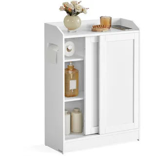 VASAGLE Badezimmerschrank 20 x 60 x 80 cm Wolkenweiß Holz