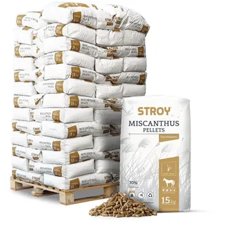 STROY Miscanthus Pellets Einstreu 15kg x 65 Sack 975kg Palette