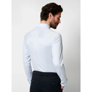 Langarmhemd DESOTO "Jerseyhemd Casual Kent langarm", Herren, Gr. XXL, N-Gr, blau (solid blau), Jersey, Obermaterial: 100% Baumwolle, slim fit, Manschette, Hemden Langarmhemd, Flexibler Stretch