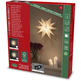 Konstsmide 3D Papierstern inkl. Anschlusskabel mit an/aus Schalter und Dimmer