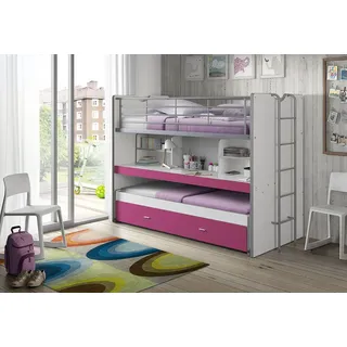 Vipack Hochbett Bonny 90 x 190 cm Metall lila