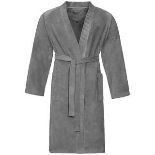 Vossen Bademantel , Grau , Textil , Uni , unisex , ISO 9001, Fkt, Made in Austria, Oeko-Tex® Standard 100 , angenehm warm, hochwertige Qualität , Heimtextilien, Badtextilien, Bademäntel, Bademäntel Herren