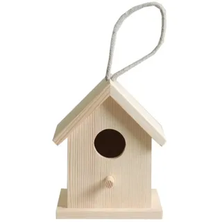 Artemio 10 x 8,5 x 13 cm Holz Nistkasten zum Aufhängen, Beige