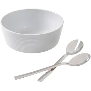 WMF Salatset , Silberfarben, Weiß , Metall , 3-teilig , 25.5x14x26 cm , rostfrei , Geschirr, Schalen & Schüsseln, Salatschüsseln