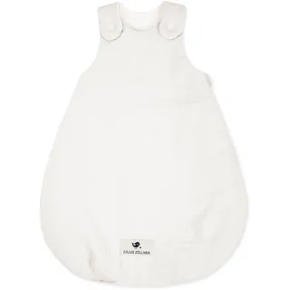 Julius Zöllner Babyschlafsack Musselin, warme Füllung 2,5 TOG, waschbar bei 40°C, Made in Germany, Oeko TEX Standard 100, Ivory, 56/62