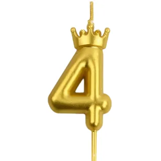 Wisebom Zahlen Geburtstagskerzen, 1Pcs Gold Nummer Geburtstagskerze mit Glitzer, 3D Kuchen Zahl Kerze Krone, Tortendeko Geburtstag Kerze für Geburtstagsdeko Jubiläums Party (4)