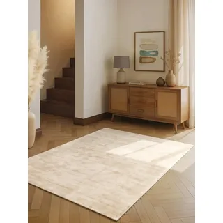 vikosa Teppich Noemi elfenbein, B:80cm H:10mm L:150cm, Viskose, Wohnzimmer, Schlafzimmer