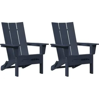vidaXL Garten Lounge Möbel 2 pcs Marineblau 74.5 x 80.5 x 90cm Plastik - Blau
