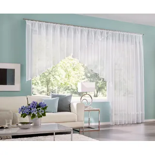 Kuvertstore MY HOME "Eby" Gr. 1, weiß, B:300cm H:100cm, Satin, Polyester, Gardinen, Kuvertstore, Gardine, Fertiggardine, transparent