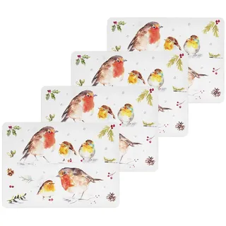 The Leonardo Collection Weihnachts Platzsets Korkrückseite 4er Winter Robins
