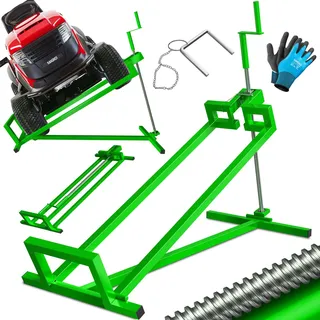 Masko MASKO® Rasentraktor Heber 400kg Aufsitzmäher Hebevorrichtung Rasentraktorheber Reinig.Hilfe Hebebühne inkl. Arbeitshandschuhen & Bürste