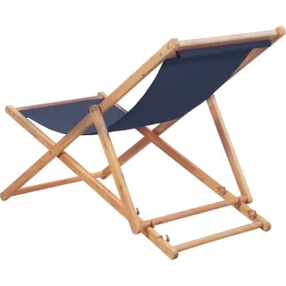 vidaXL Klappstuhl, Stoffbezug und Holzrahmen, blau - Blau