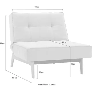 Innovation Living Sessel Splitback Strukturstoff 90 x 79 x 95 cm Blau mit verstellbarer Rückenlehne