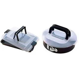 ORIGINAL KAISER Inspiration Springform 26 cm rund & Inspiration Kuchenblech mit Deckel 42 x 29 x 4 cm, Backblech- Backform beschichtet, klappbarer Griff, praktisches Frischalten und Aufbewahren