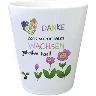 speecheese Danke DASS du Mir beim Wachsen geholfen hast Blumentopf EIN bunter Pflanzentopf für die Fensterbank Blumentopf Motiv Lehrer Weihnachten Kindergärtner Geburtstag Übertopf Keramik