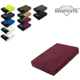 EXKLUSIV HEIMTEXTIL Spannbettlaken Frottee 90 x 100 x 200 cm Bordeaux