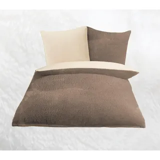 Gözze Wendebettwäsche »Superflausch in Gr. 135x200 oder 155x220 cm« 2 Stk. tlg. Fleece kuschelig warm im Winter, Bettwäsche mit Wendeoptik, grau