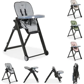 Cangaroo Kinderhochstuhl Neron Fußstütze klappbar Rückenlehne verstellbar Gurt grau - Grau