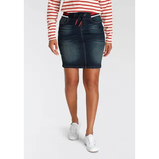 Jeansrock H.I.S "cleoHS", Damen, Gr. 46, blau (dunkelblau), Denim/Jeans, Obermaterial: 73% Baumwolle, 25% Polyester, 2% Elasthan, kurz, Röcke Jeansrock, elastischer Bund, Topseller