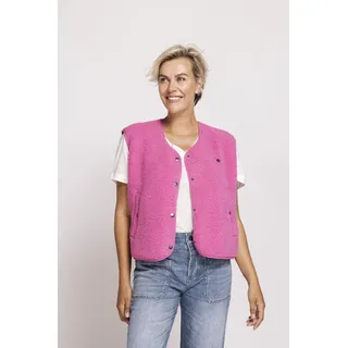 Kurzweste ZHRILL "ZHEREN", Damen, Gr. L, pink, Fleece, Obermaterial: 100% Polyester, hüftlang, Westen Kurzweste, unifarben, casual, bequem