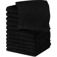 Utopia Towels Baumwoll-Waschlappen-Set – 100% ringgesponnene Baumwolle, hochwertige Flanell-Waschlappen für das Gesicht, sehr saugfähige und weiche Handtücher, 12 Stück, Schwarz