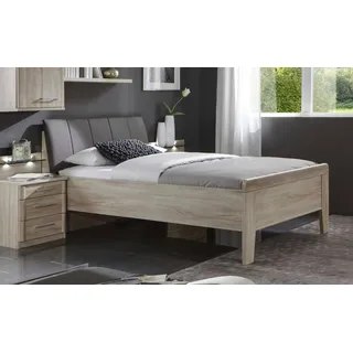 Holzbett WIEMANN "Meran", braun (eiche, sägerau, havanna), B:98cm H:96cm L:217cm, Betten, Holzbett, in Komforthöhe