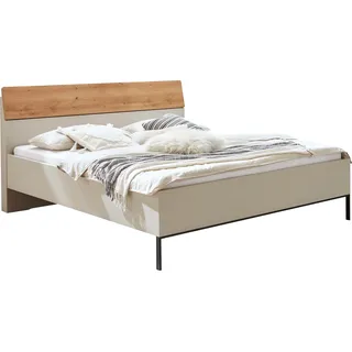 Wiemann Futonbett »Asti« absetzungen in Bianco-Eiche-Nachbildung, Kufe in Schiefer, beige