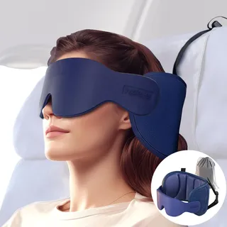 Inspireyes Reisekissen, Flugzeugkissen zum Schlafen, Auto-Reisekissen für Kinder, weiches Kopfstützkissen mit Augenmaske, Königsblau