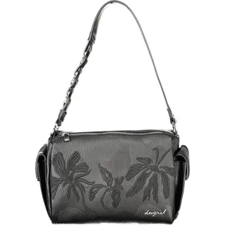 Elegante Schwarze Handtasche mit Verstellbarem Schulterriemen & Taschen - Schwarz
