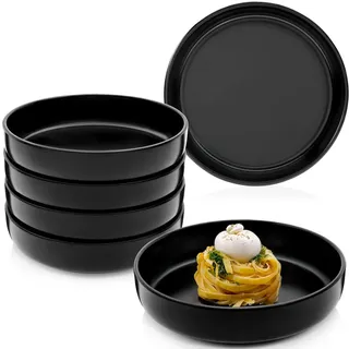 Sänger Pastaschalen Madeira - 6 teilig aus Steingut , Schwarz , 6-teilig , Rund , Geschirr, Teller, Pastateller