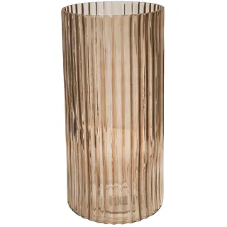 Ivyline Daphne Gerippte Vase in Aprikose – wasserdicht und nachhaltig – Premium-Qualität – Slimline Vase für Schnittblumen – H23cm x D15cm