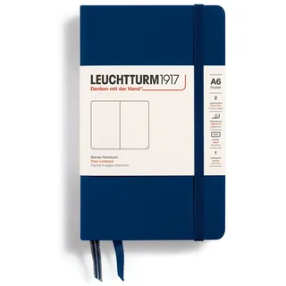 Leuchtturm1917 342920 Notizbuch Pocket (A6), Hardcover, 187 nummerierte Seiten, Marine, blanko