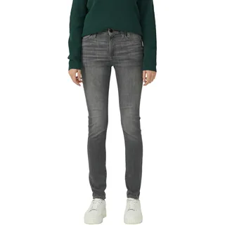 s.Oliver Damen, Jeans – skinny fit Mid Rise, Denim mit Nietendetails