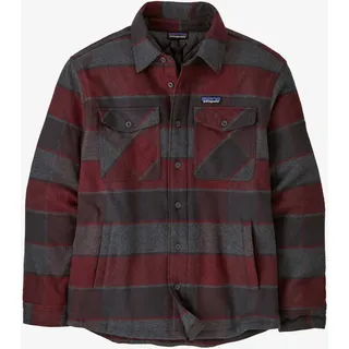 Patagonia Men's Lightweight Insulated Fjord Flannel Shirt Hemd Herren rot grau XL
