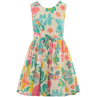 Sommerkleid HAPPY GIRLS "Mädchenkleid", Mädchen, Gr. 152, EURO-Größen, bunt (beige), Stoff, 100% Baumwolle, normal, Kleider Sommerkleid