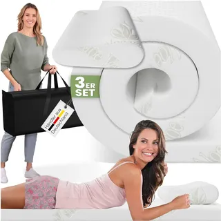 eloneo Schlaf Topper Reise-Set 90 x 200 cm Weiss