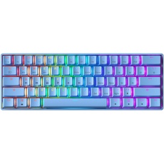 GK61s Hot-Swap Mechanische Gaming-Tastatur - 61 Tasten Mehrfarbige RGB-LED-Hintergrundbeleuchtung für PC-/Mac-Spieler (Gateron Mechanical Yellow, Blau)