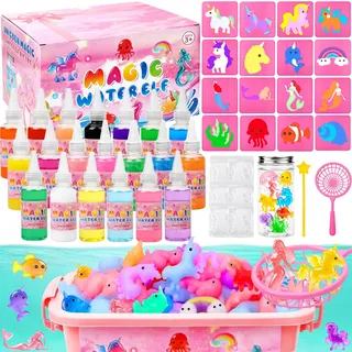 sancuanyi Meerjungfrau Einhorn Magic Water Elf DIY 3D Wasser Gel Spielzeug | Magisches Wasser Spielzeug mit 20 Farben und 16 Formen, Meerjungfrau Einhorn Kreativset für Kinder ab 4 Jahren als Geschenk
