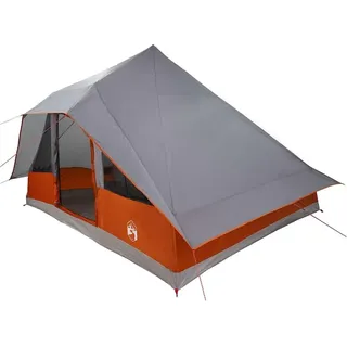 vidaXL Familien-Tipi-Zelt mit Dach Grau und Orange 364 x 281 x 257 cm - Grau